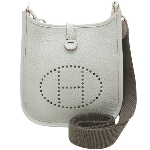 HERMES Evelyn TPM Shoulder Bag, C Stamp, 2018, Taurillon Clemence Blue Pale, ... - Picture 1 of 9